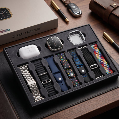 i20 Ultra Smart Watch With Earbuds And 7 Straps-i20 Ultra Max Suit Smart Watch 2.3" HD Big Screen 49mm