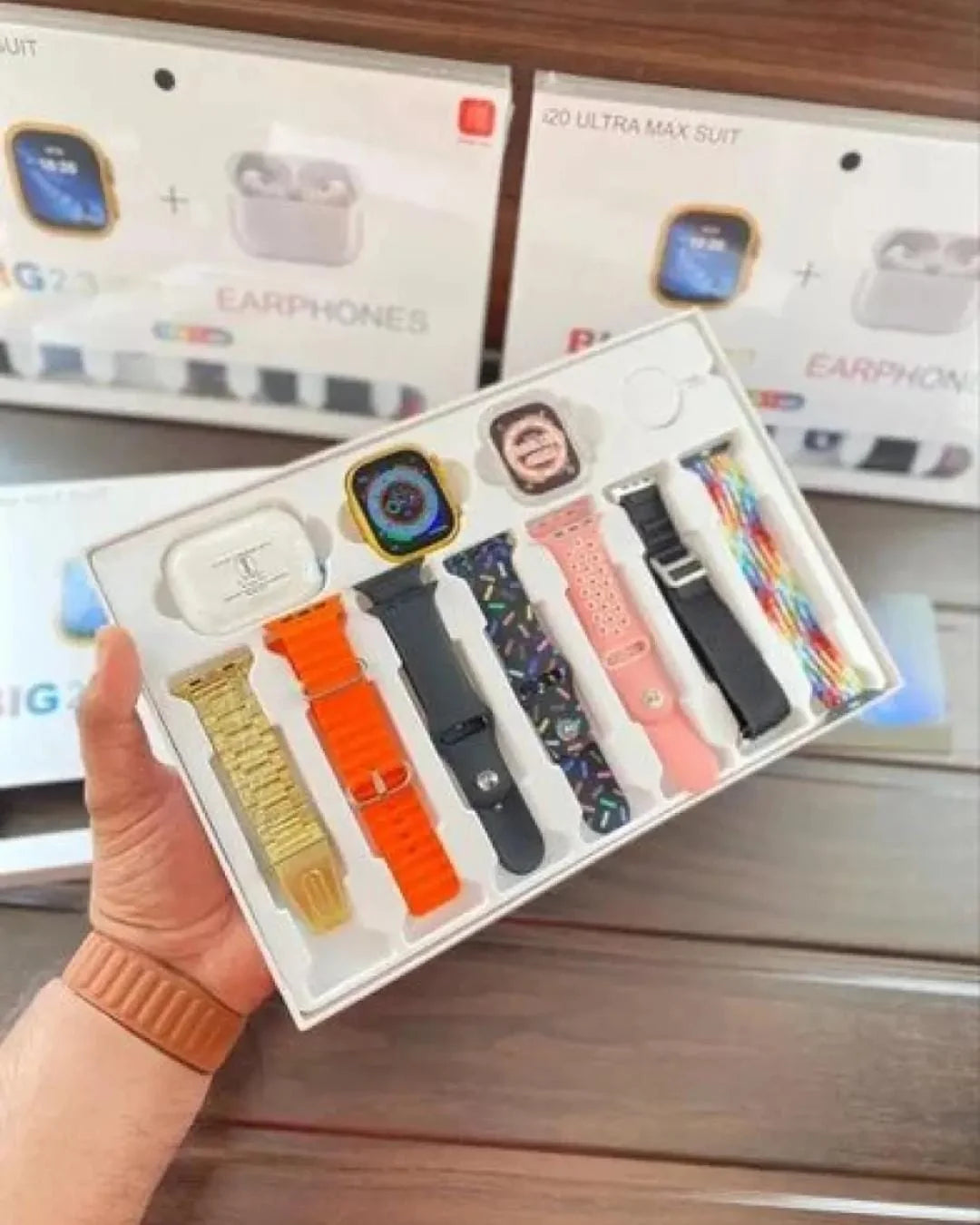 i20 Ultra Smart Watch With Earbuds And 7 Straps-i20 Ultra Max Suit Smart Watch 2.3" HD Big Screen 49mm