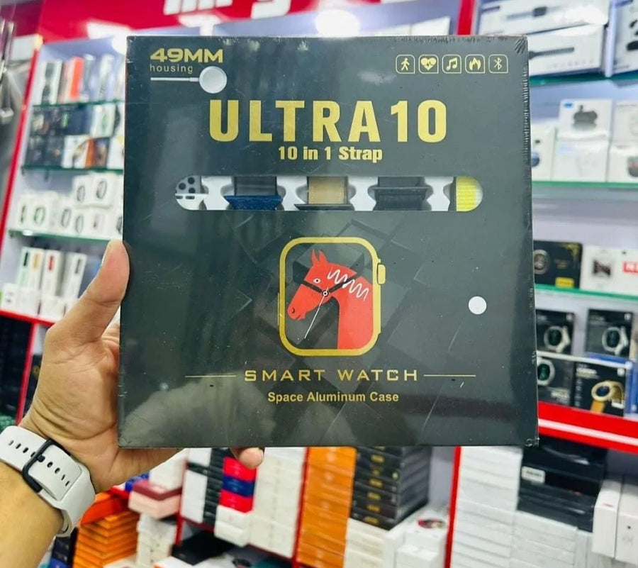 10 in 1 Ultra Smart Watch | 10 Pairs of Straps | 1 Dial Case