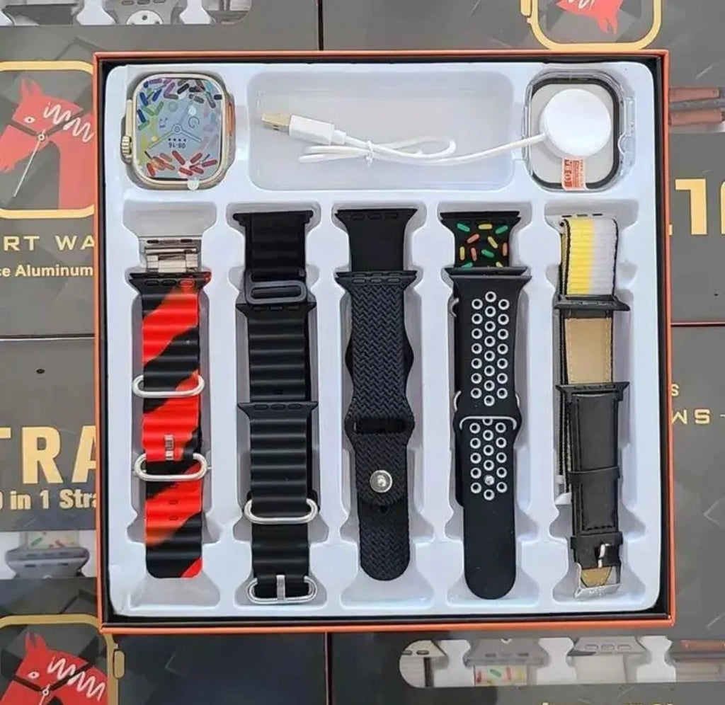 10 in 1 Ultra Smart Watch | 10 Pairs of Straps | 1 Dial Case