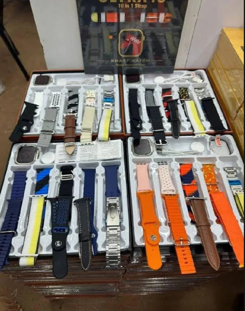 10 in 1 Ultra Smart Watch | 10 Pairs of Straps | 1 Dial Case