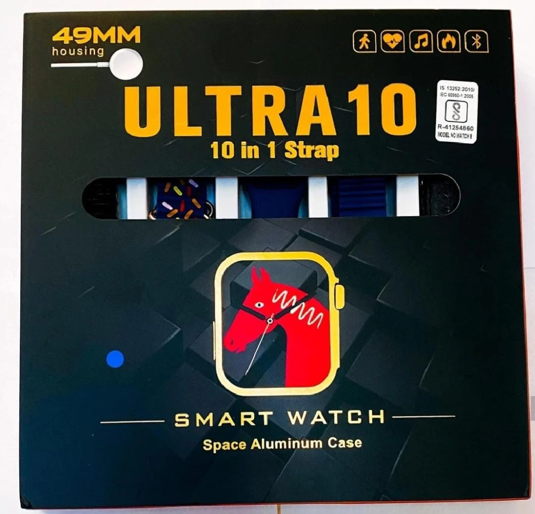 10 in 1 Ultra Smart Watch | 10 Pairs of Straps | 1 Dial Case